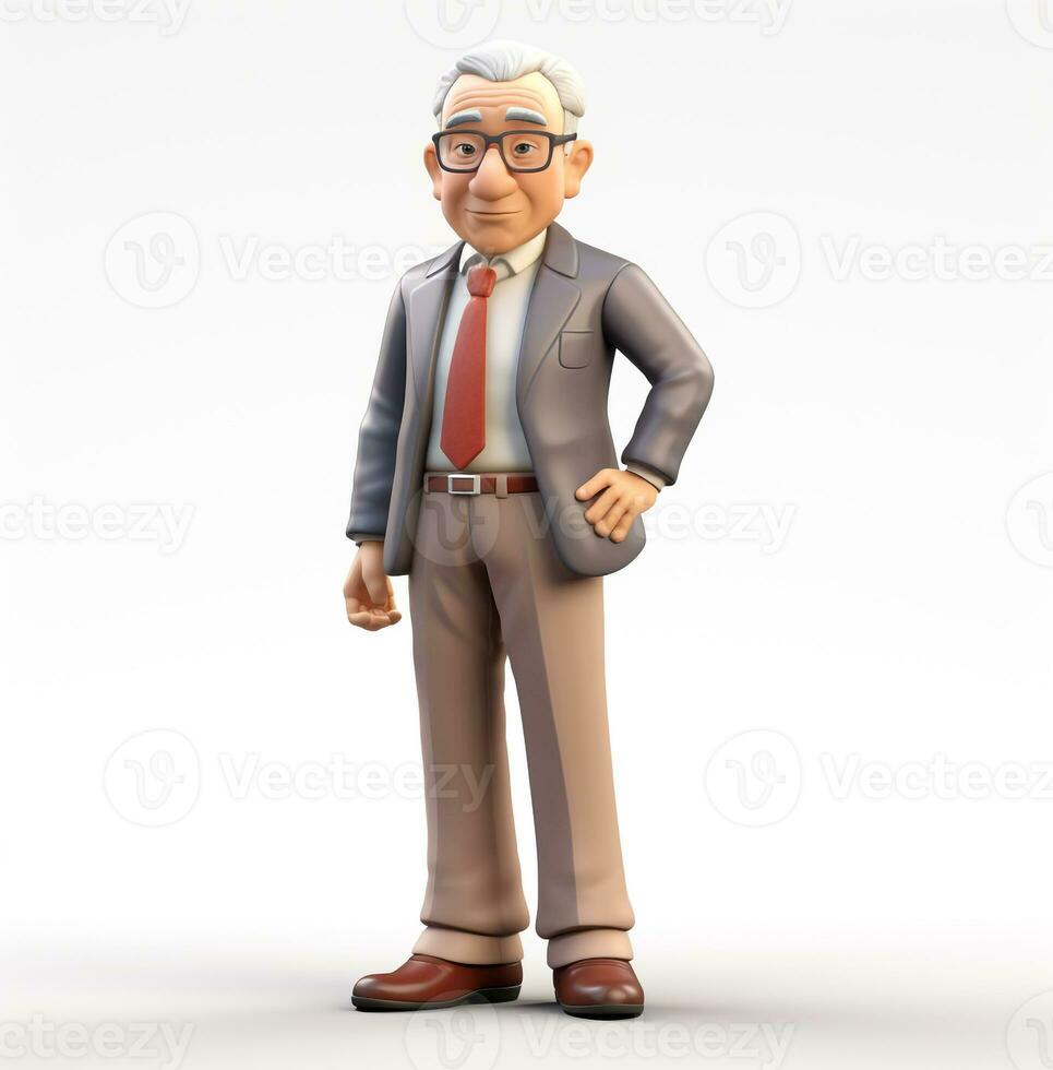 Cartoon character of a businessman senior boss, boss day images, AI Generative photo