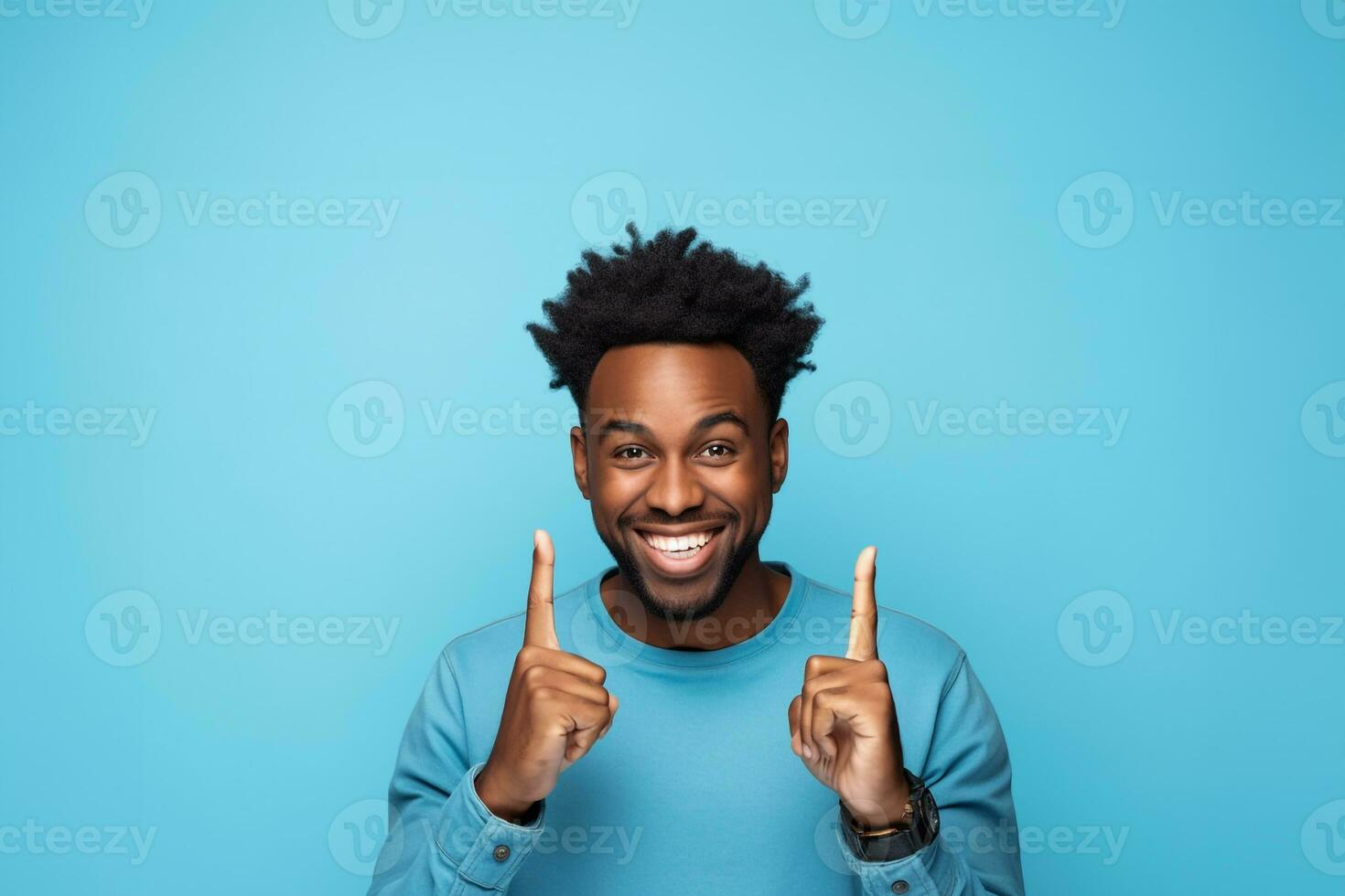 A picture of a happy young black man making an okay sign with his hands, ai generative photo