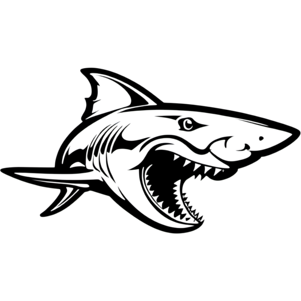 Hand drawn Shark. AI Generative png