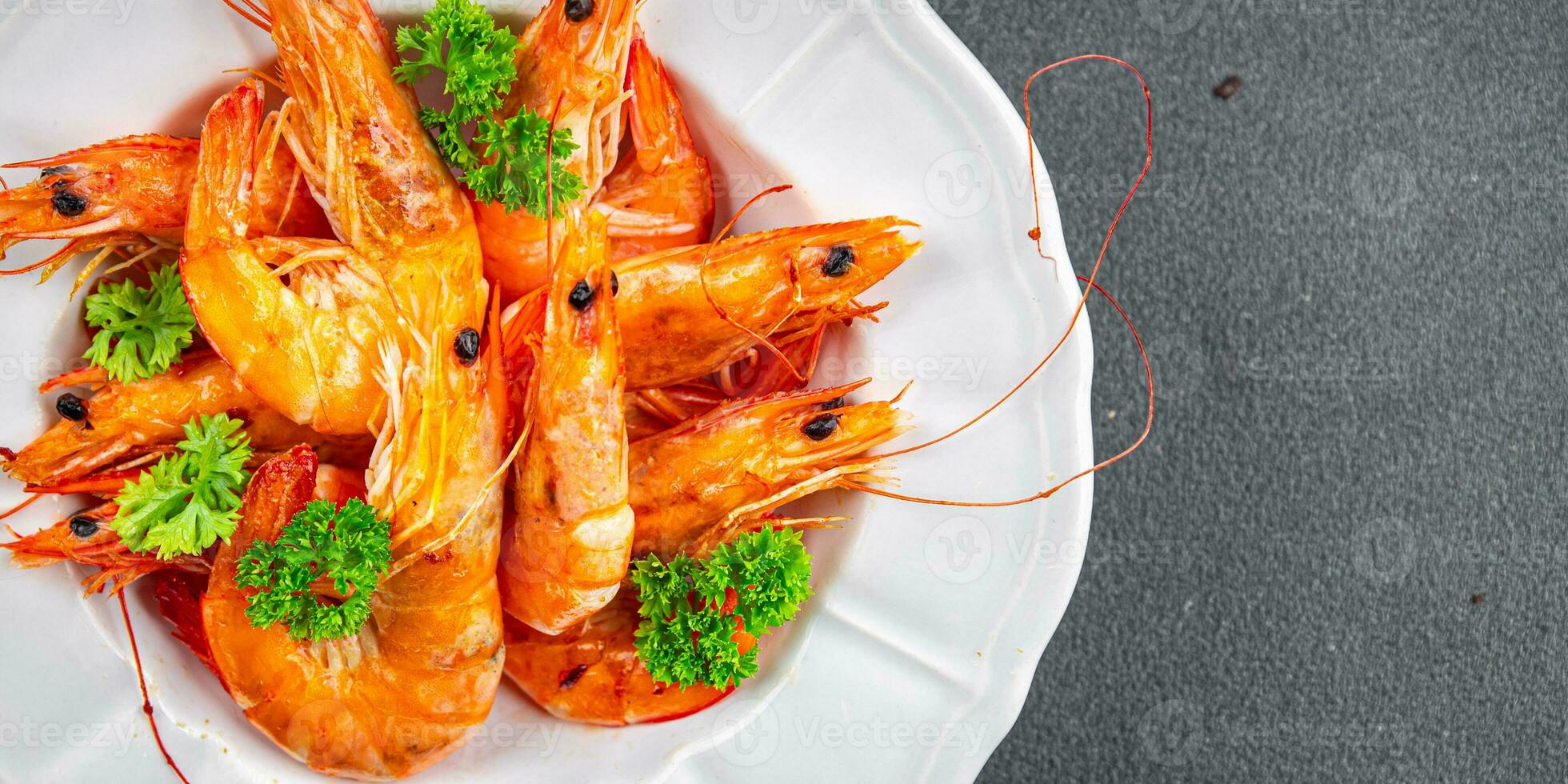 shrimp spicy fried seafood fresh tasty meal food snack on the table copy space food background photo
