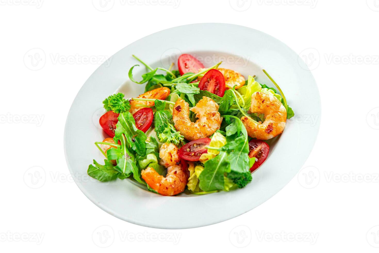 shrimp salad prawn fresh seafood shrimps and arugula appetizer meal Pescetarian food snack photo