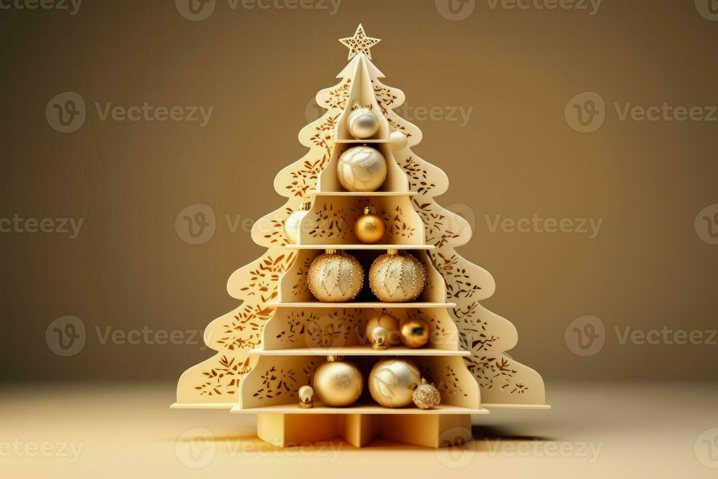 DIY advent calendar from recyclable cardboard isolated on a gradient background photo