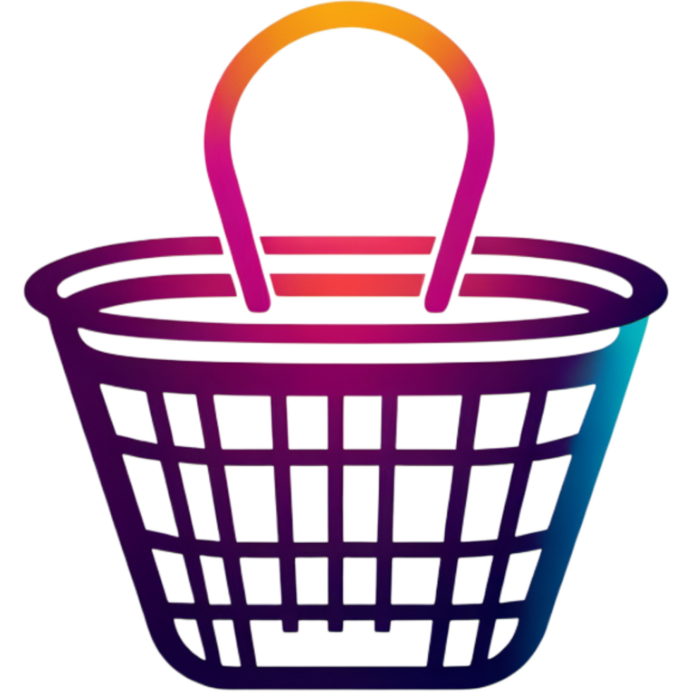 Shopping basket logo for supermarket. AI Generative png