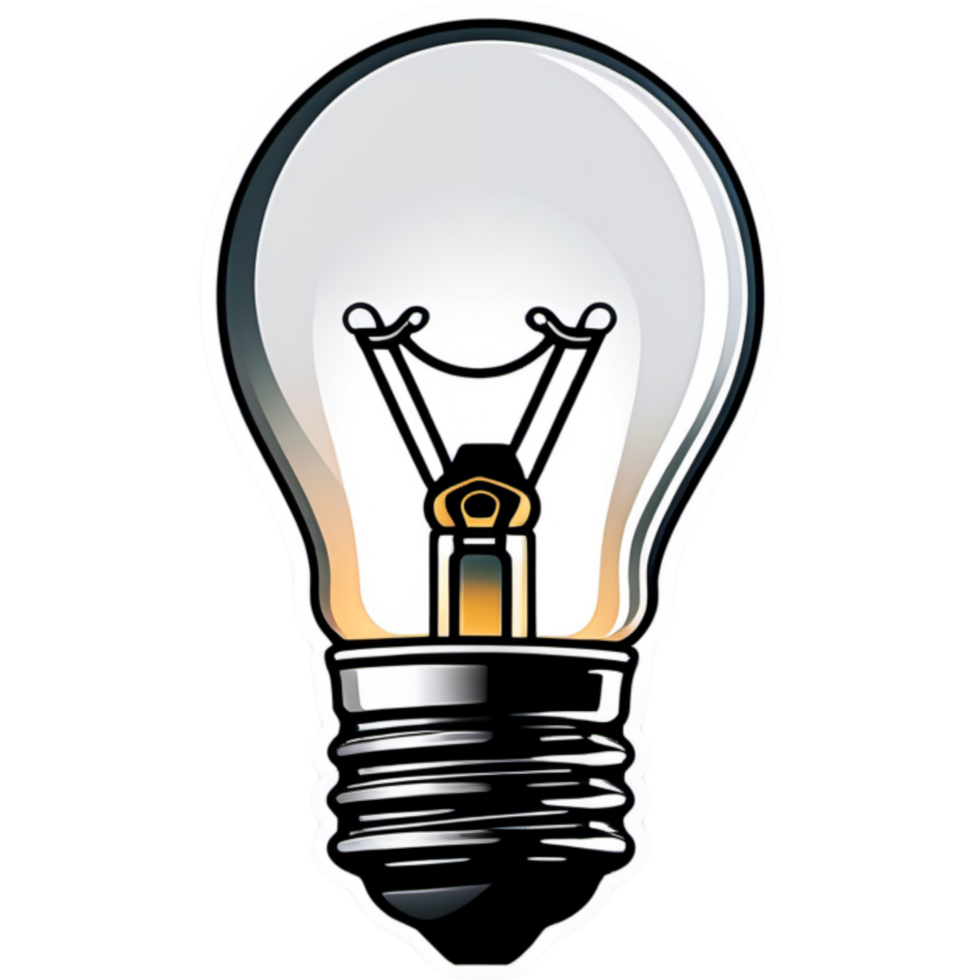 Realistic light bulb. AI Generative png