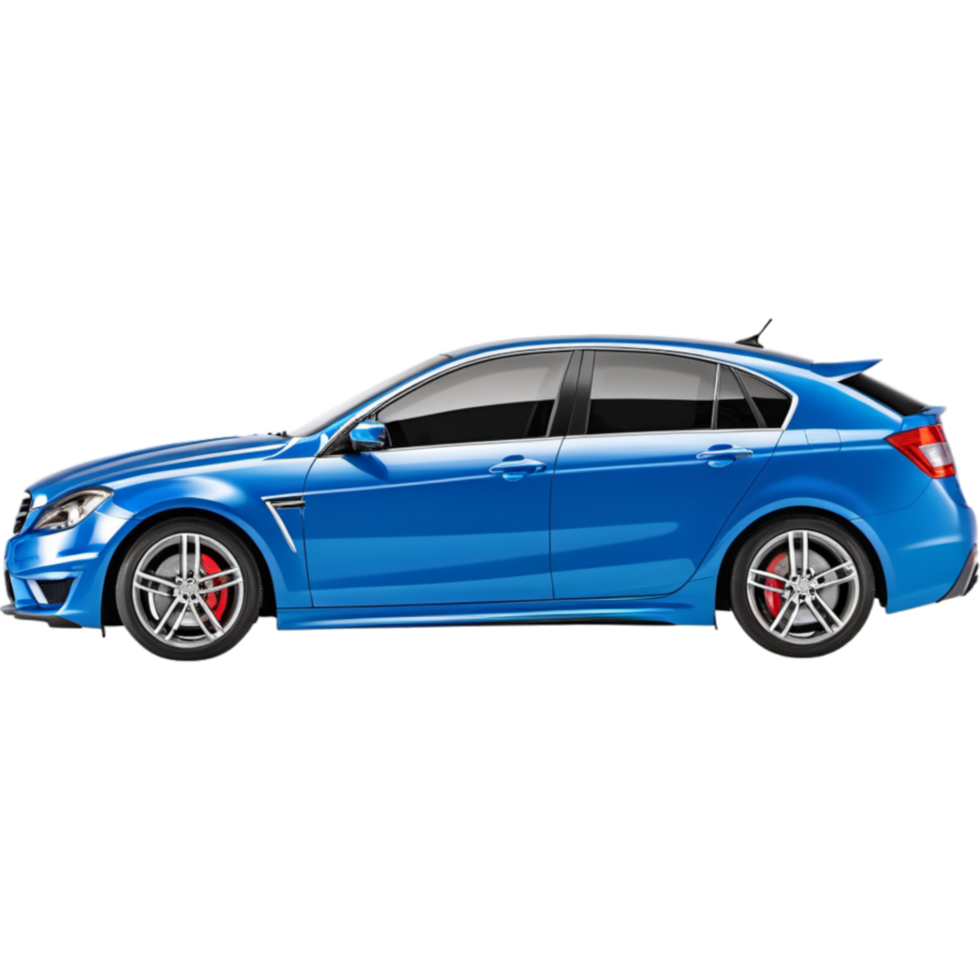 Blue modern car. AI Generative png