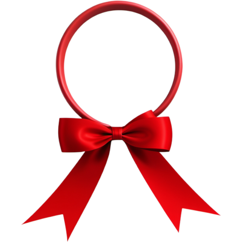 Circular red bow. AI Generative png