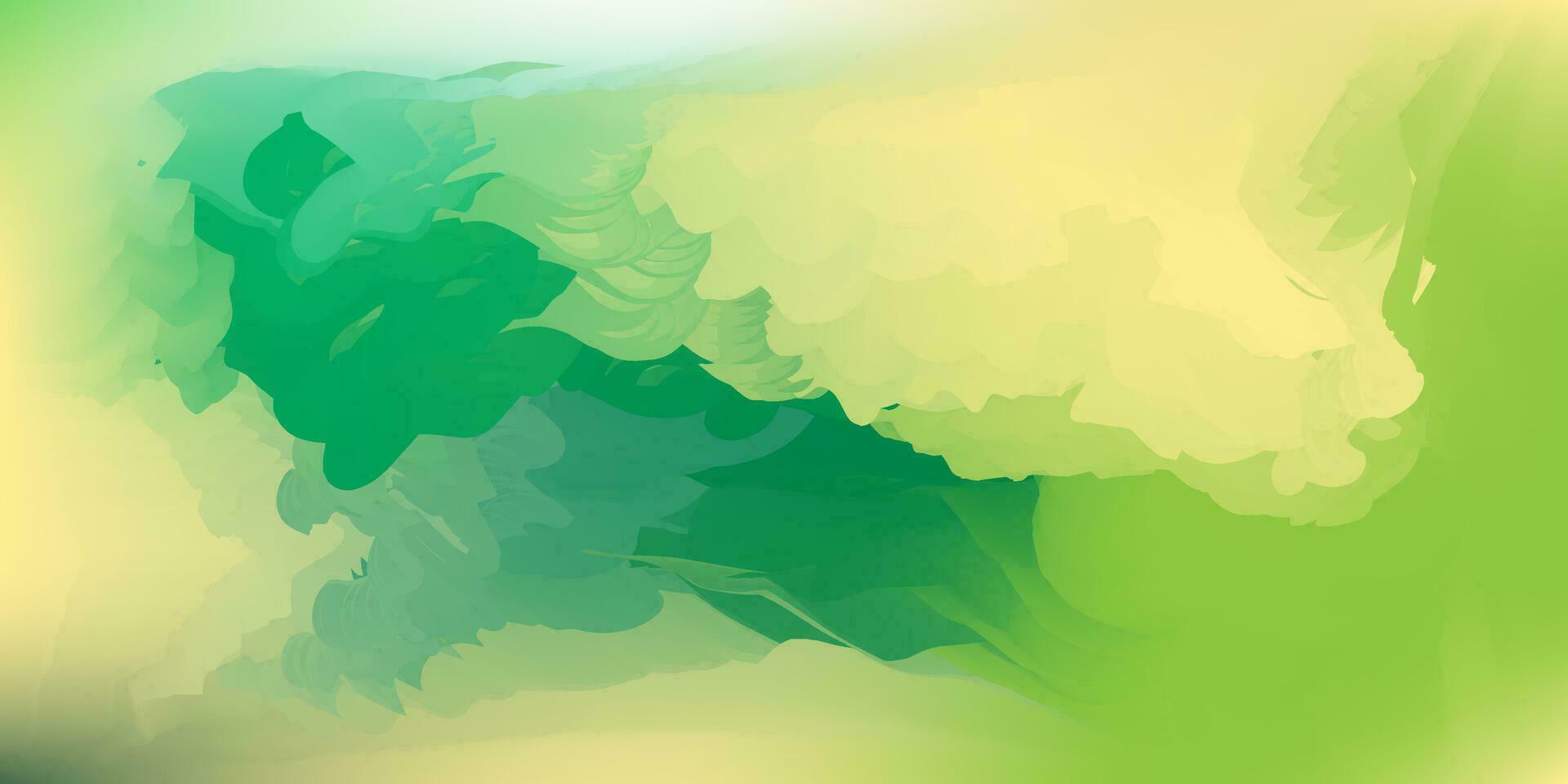 abstract green brush painting background vector