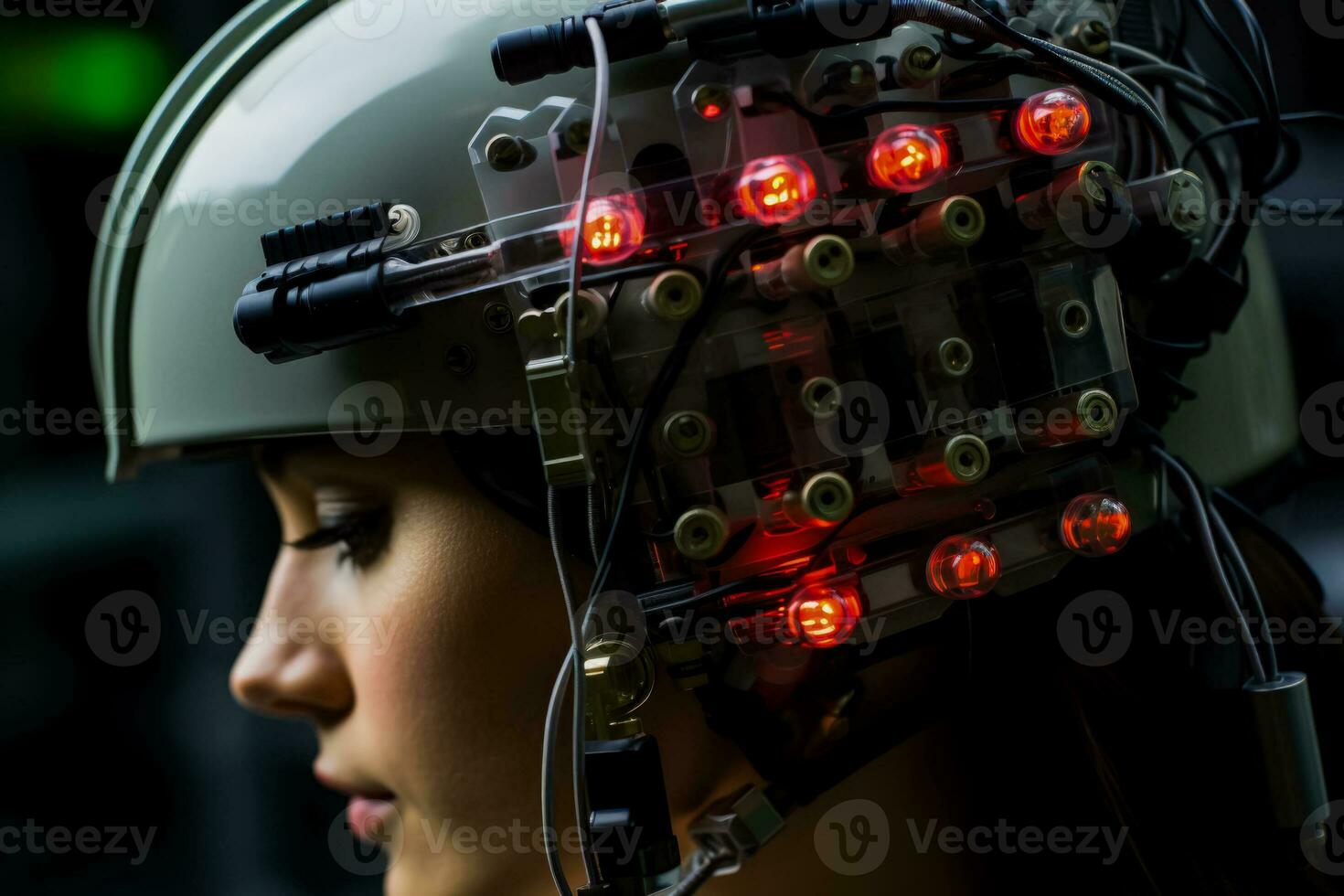 Close up of sensory augmentation devices used in advanced biohacking techniques photo