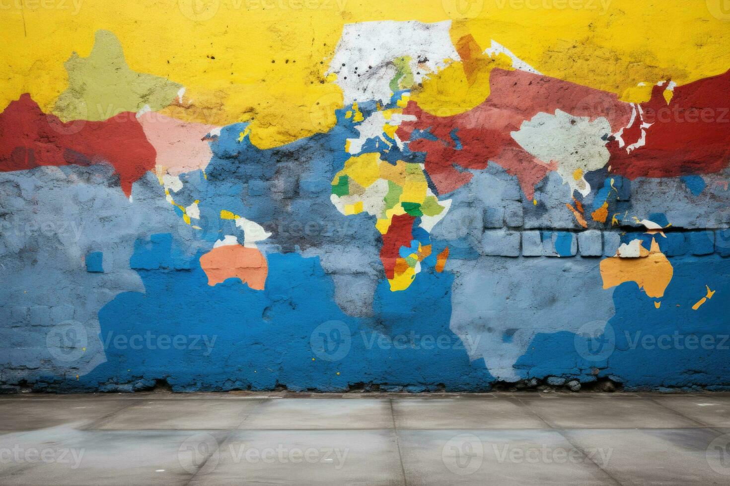 Street mural showcasing Human Rights Day themes background with empty space for text photo