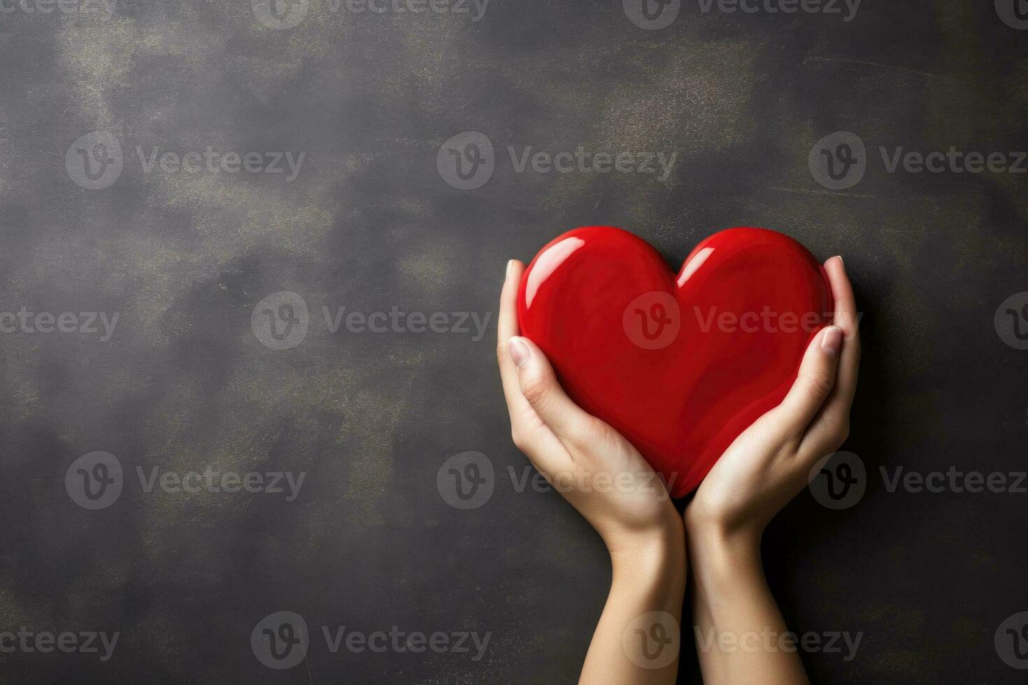 Hands forming heart symbol for Human Rights Day background with empty space for text photo