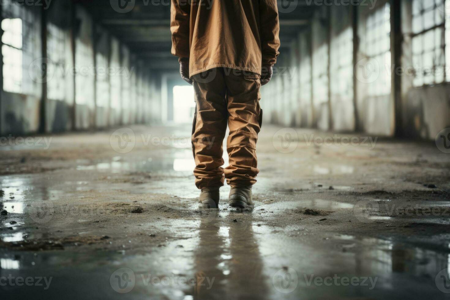 Prisoner walking free on Human Rights Day background with empty space for text photo