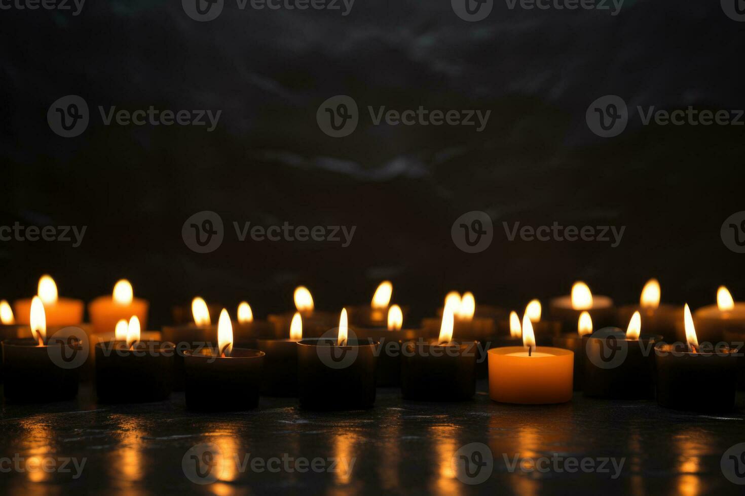 Candlelit vigil scene for Human Rights Day background with empty space for text photo