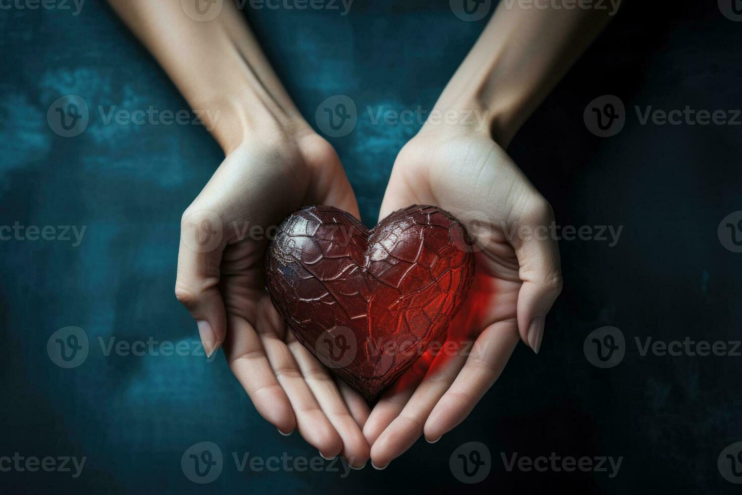 Hands forming heart symbol for Human Rights Day background with empty space for text photo