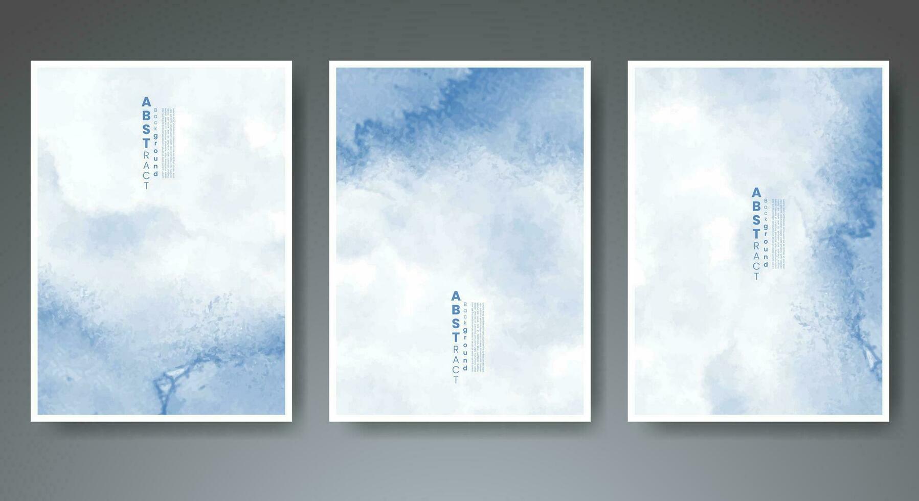 Set of creative hand painted abstract watercolor background. Design for your cover, date, postcard, banner, logo. vector