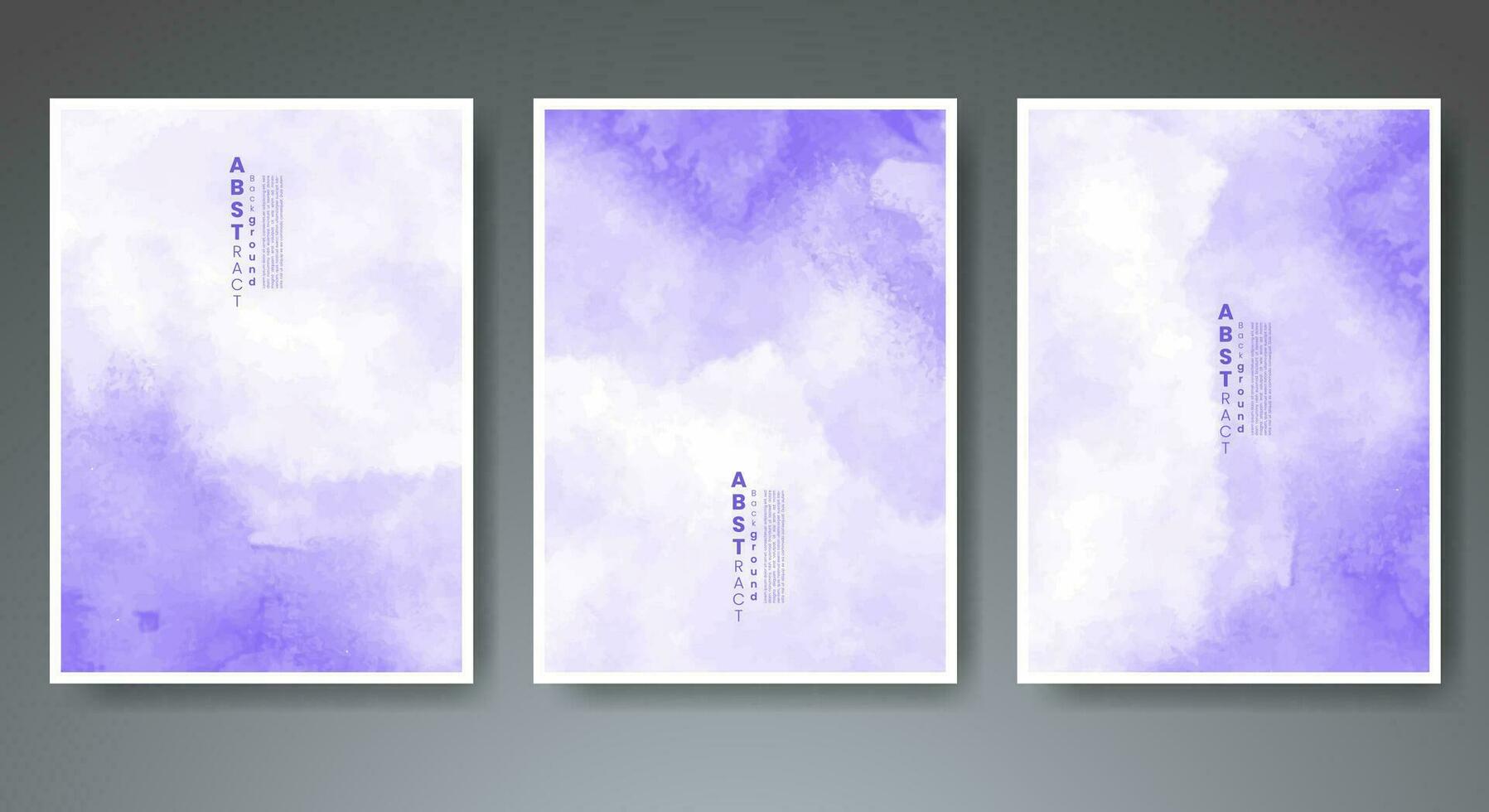 Set of creative hand painted abstract watercolor background. Design for your cover, date, postcard, banner, logo. vector