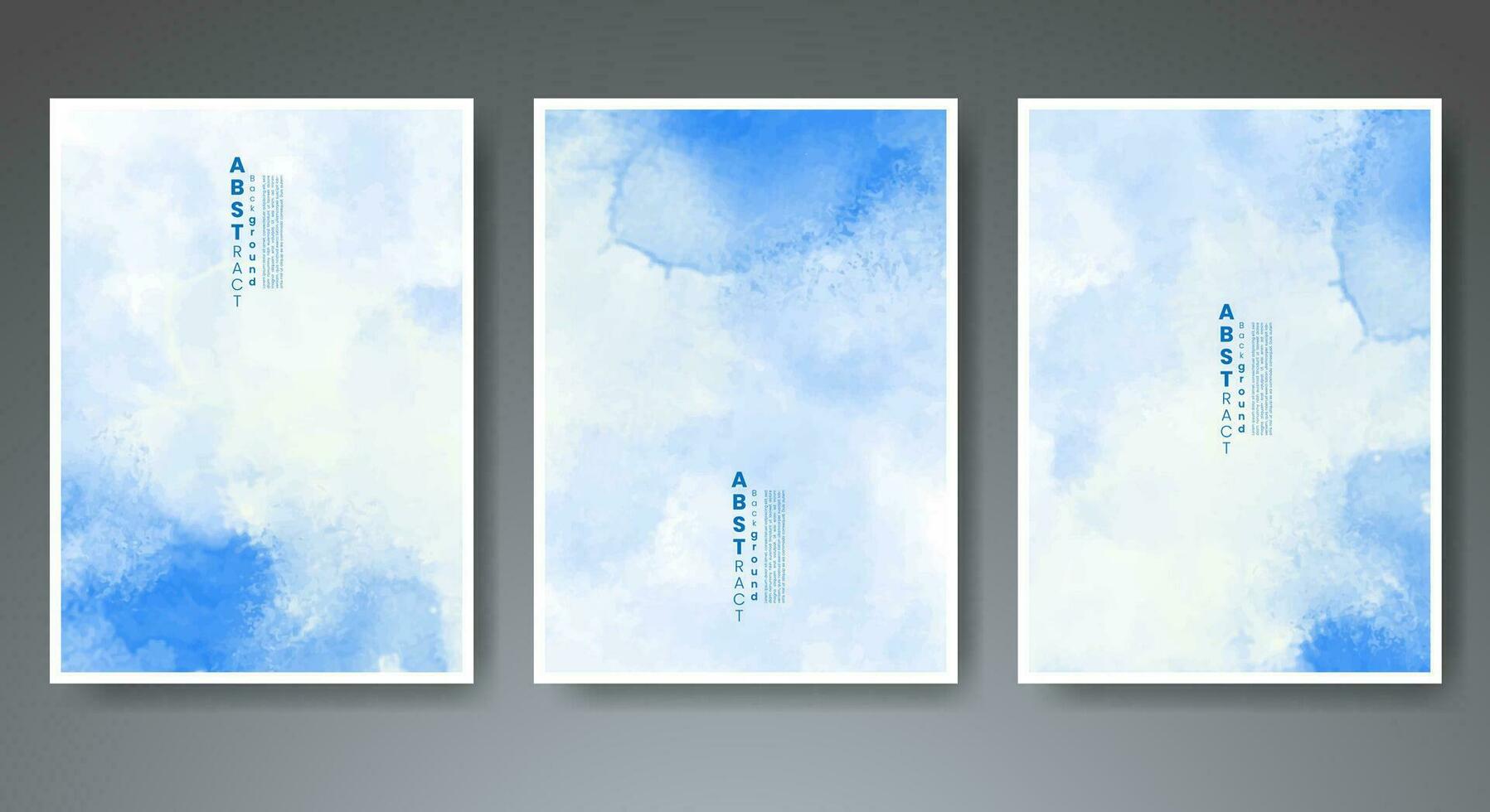 Set of creative hand painted abstract watercolor background. Design for your cover, date, postcard, banner, logo. vector