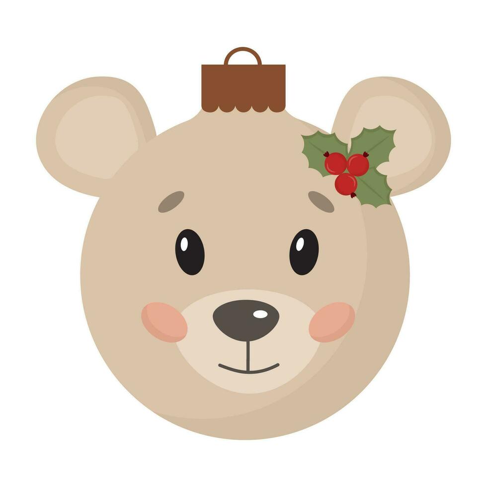 mano dibujado Navidad juguete en forma de ratón. linda gracioso Navidad juguete para abeto árbol. animales juguete para Navidad y nuevo año decoración. vector