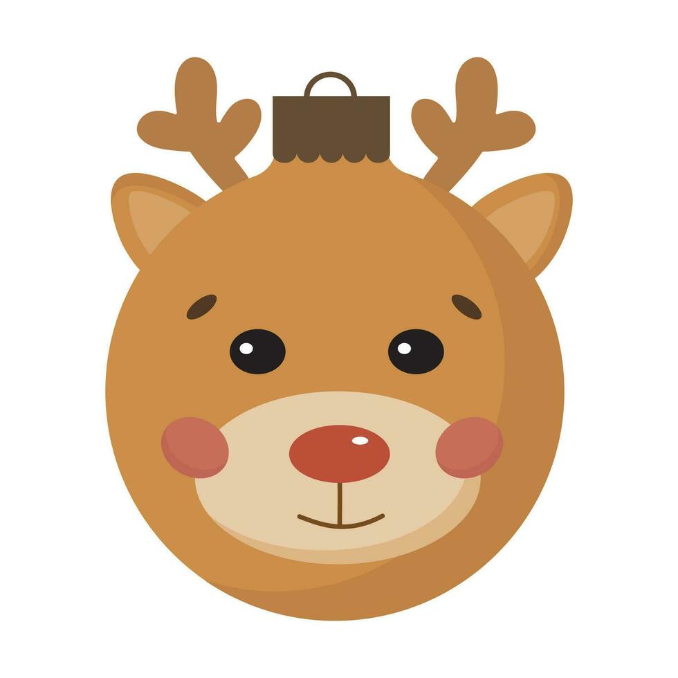 mano dibujado Navidad juguete en forma de ciervo. linda gracioso Navidad juguete para abeto árbol. animales juguete para Navidad y nuevo año decoración. vector