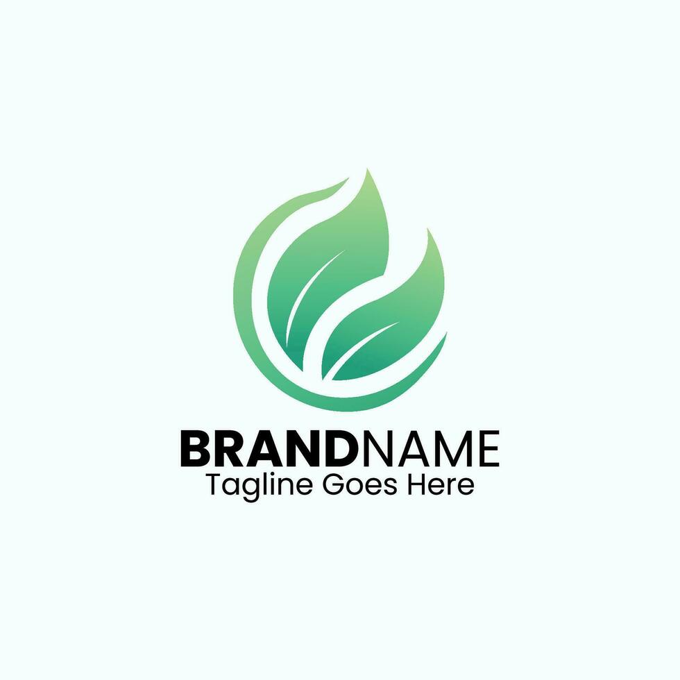 Green Leaf Logo Design Vector