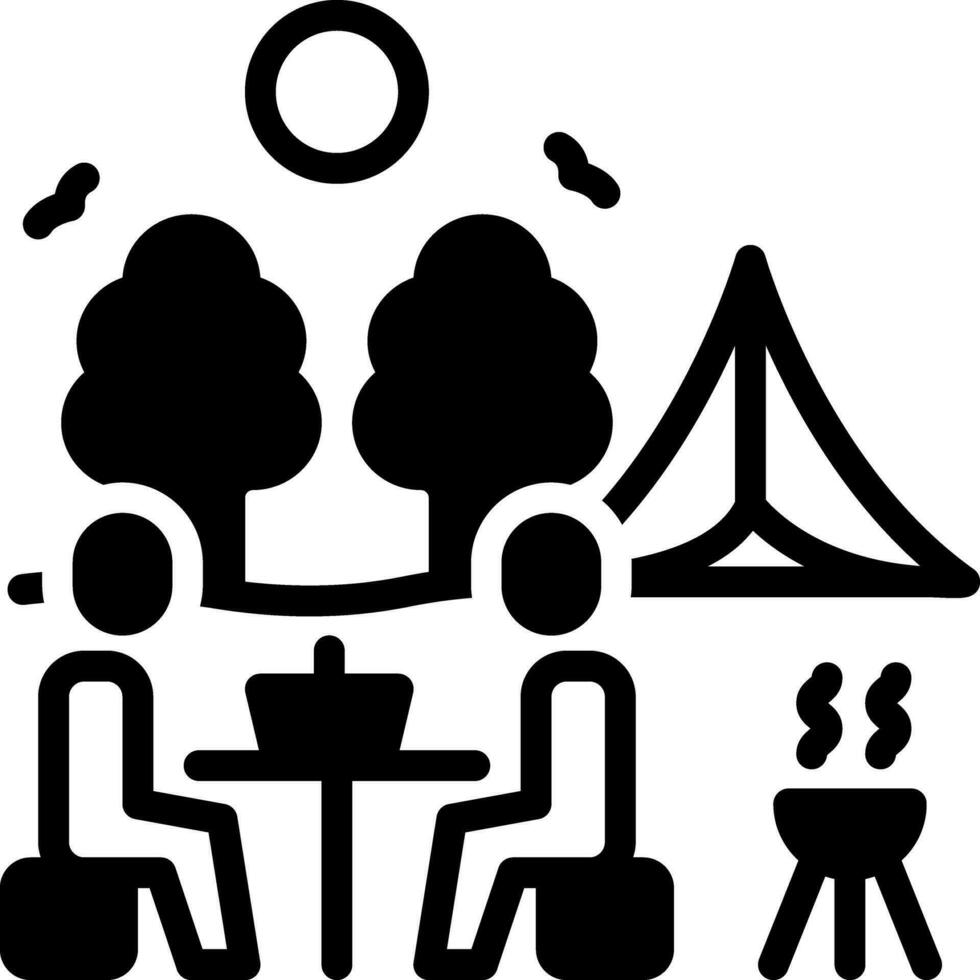 solid icon for picnic vector