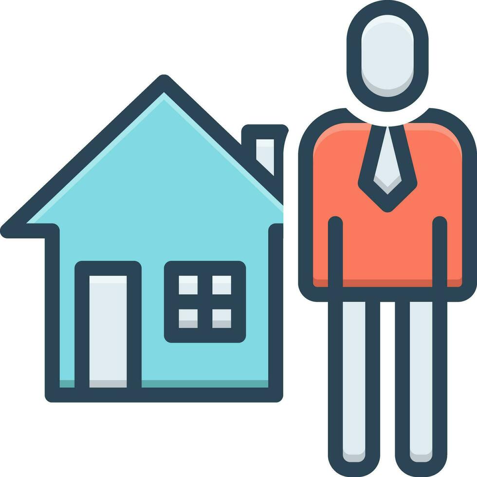 color icon for realtor vector