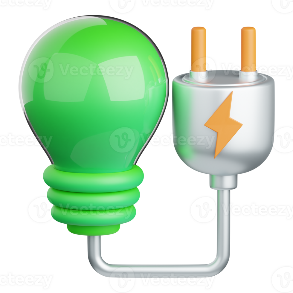 3d Rendern Grün Energie isoliert nützlich zum Ökologie, Energie, Öko, Grün, Recycling und Technologie png