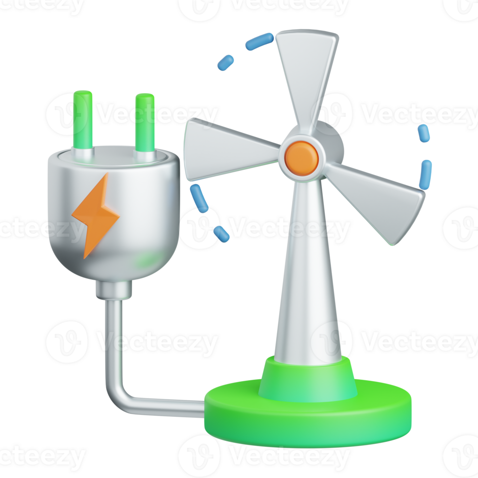 3d rendering windmill isolated useful for ecology, energy, eco, green, recycling and technology png