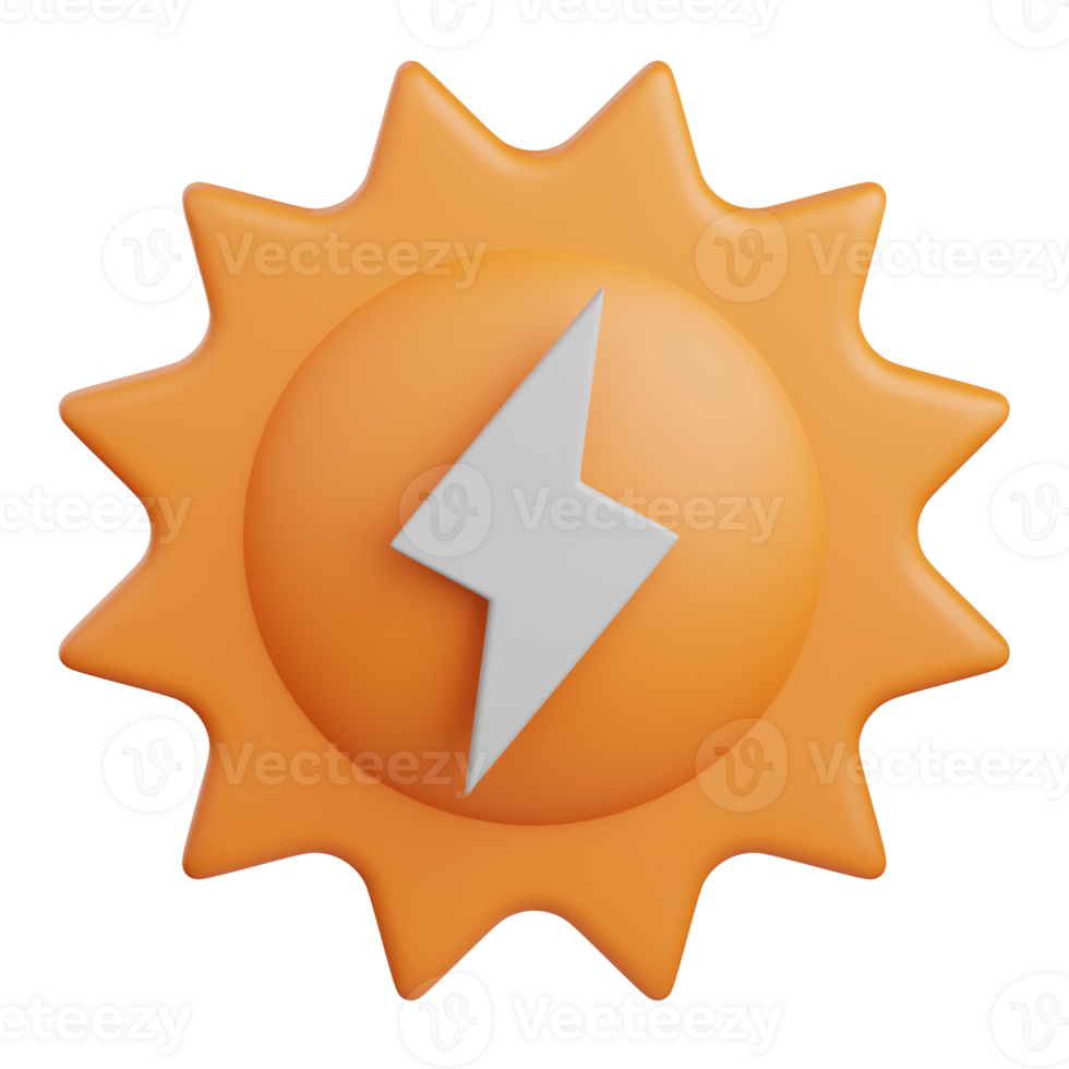3d rendering sun energy isolated useful for ecology, energy, eco, green, recycling and technology png
