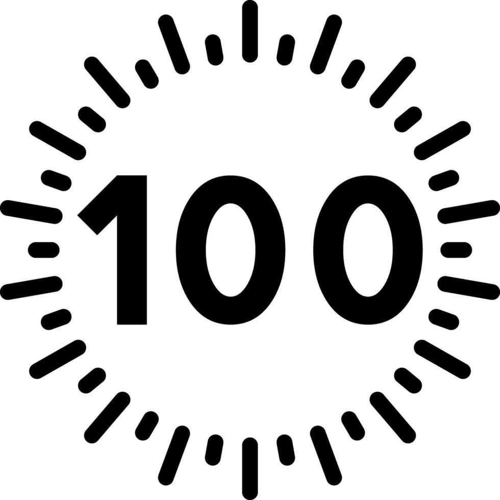 solid icon for hundreds vector