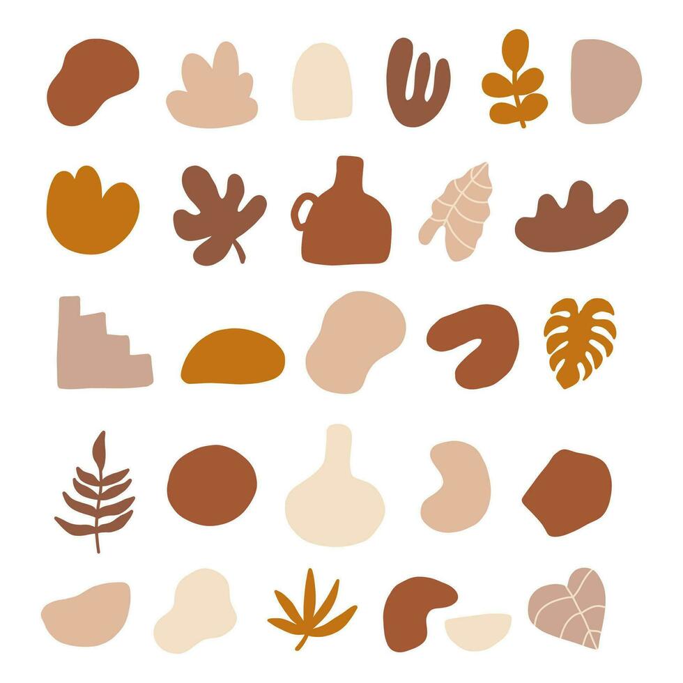 Trendy abstract elements in boho style.Modern hand drawn minimal abstract form. vector