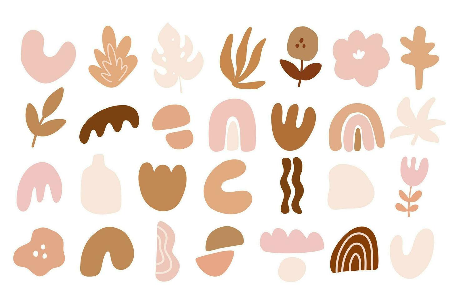 Trendy abstract elements in boho style.Modern hand drawn minimal abstract form. vector
