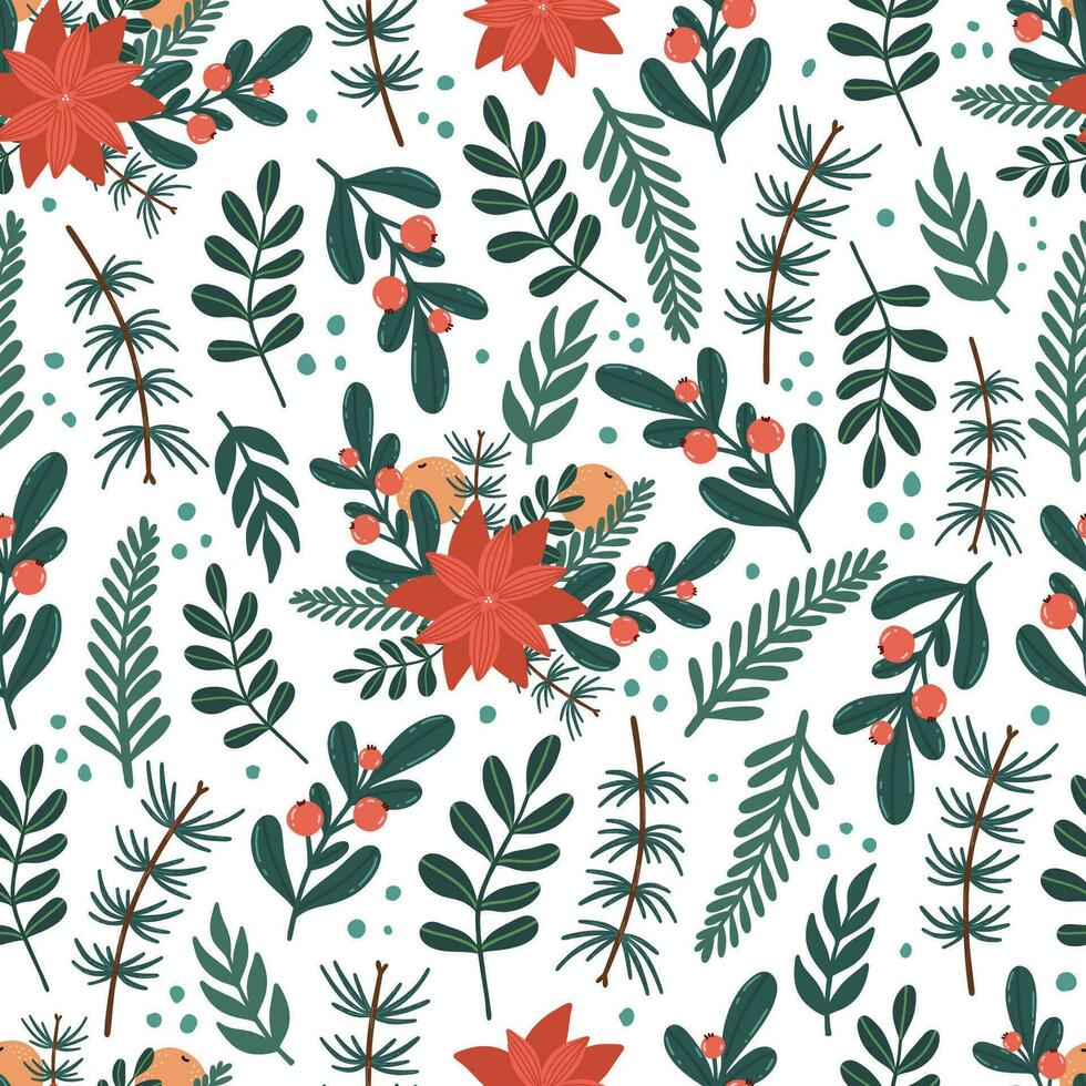 Christmas seamless pattern with Pine tree.Holiday background. vector