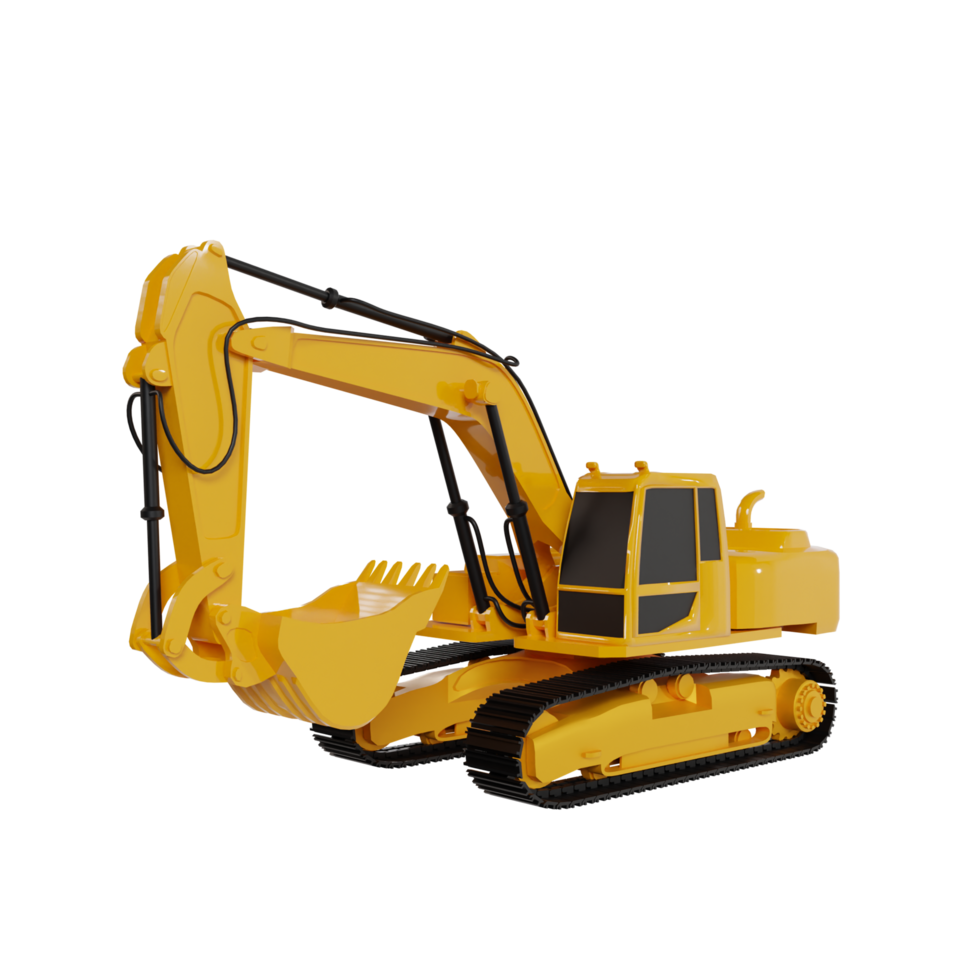 Construction vehicle 3d render clipart png