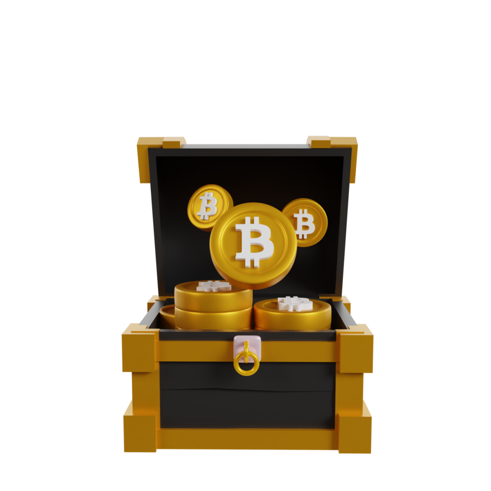 Bitcoin mining 3d render icon clipart png