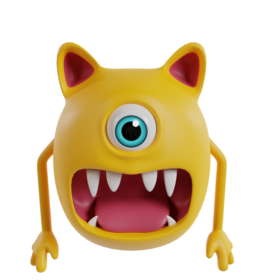 söt chibi monster 3d framställa ClipArt png