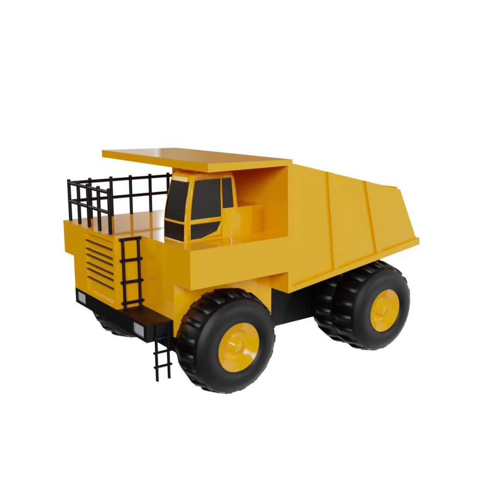 Construction vehicle 3d render clipart png