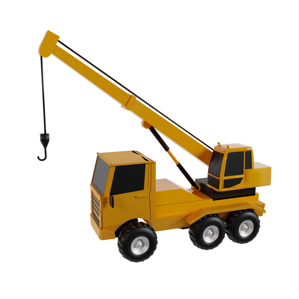 Construction vehicle 3d render clipart png