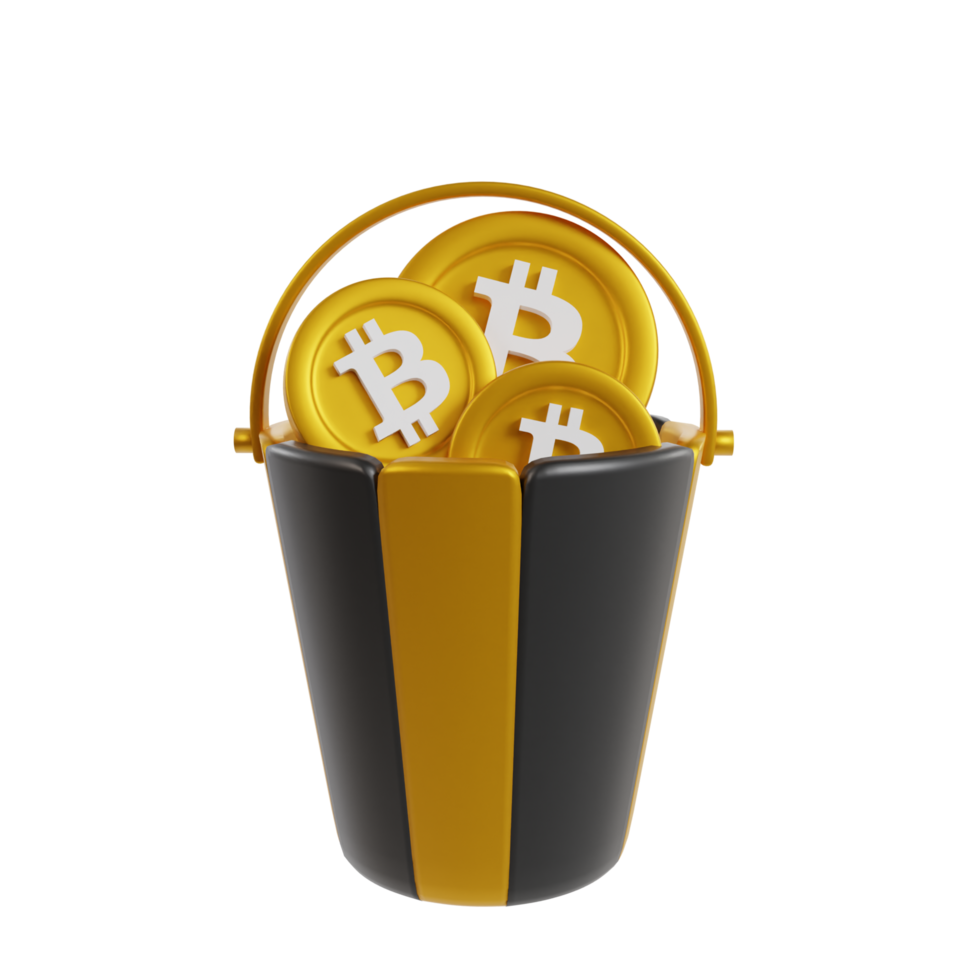 Bitcoin mining 3d render icon clipart png