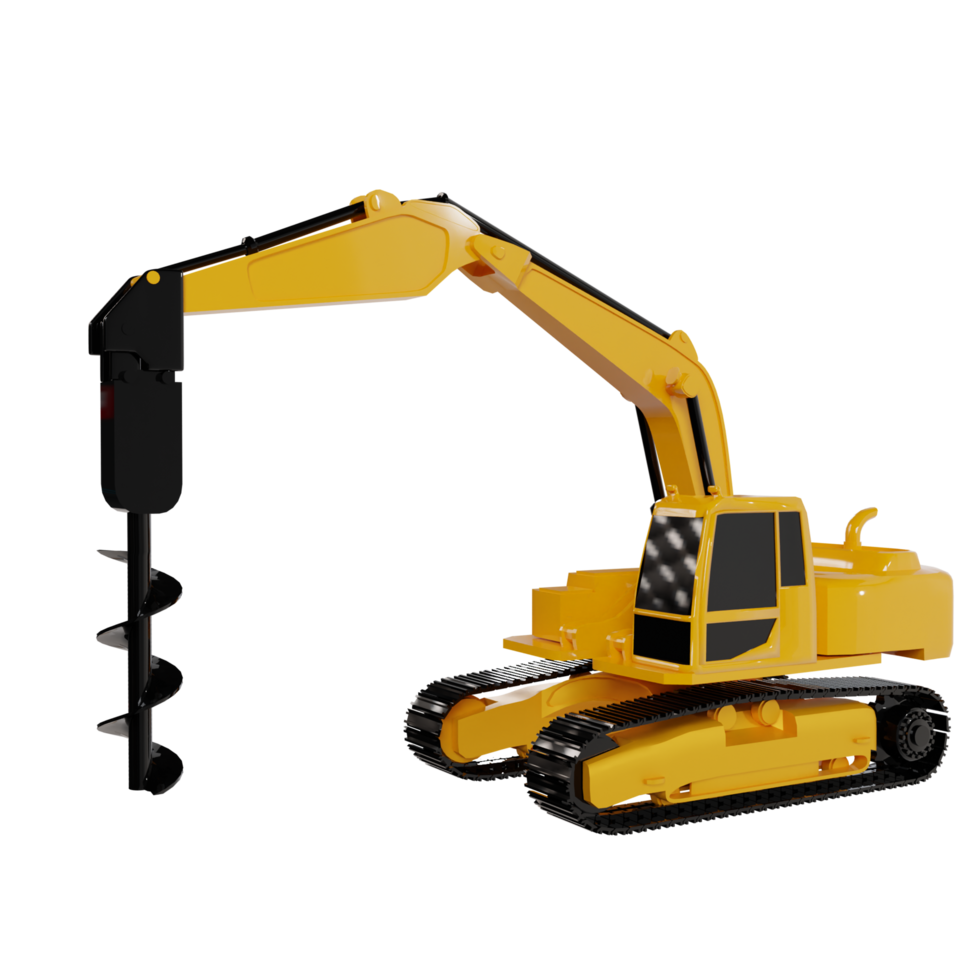 Construction vehicle 3d render clipart png