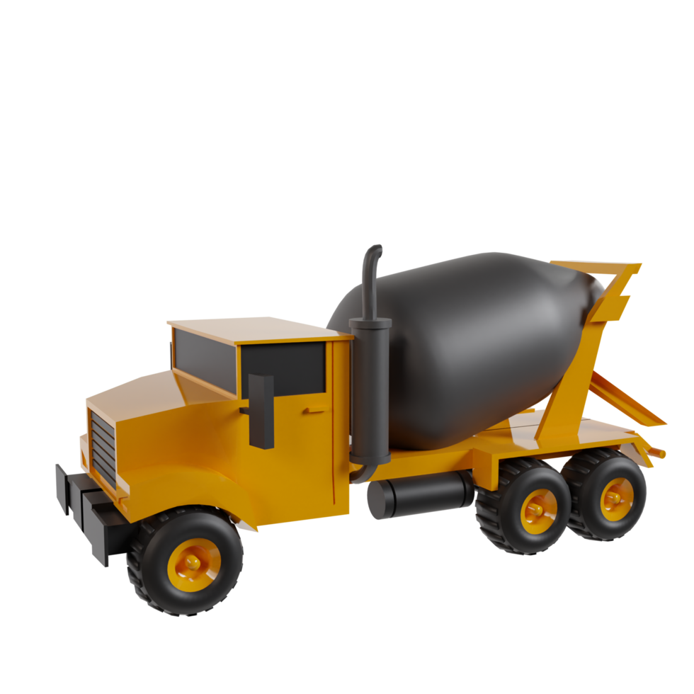 Construction vehicle 3d render clipart png