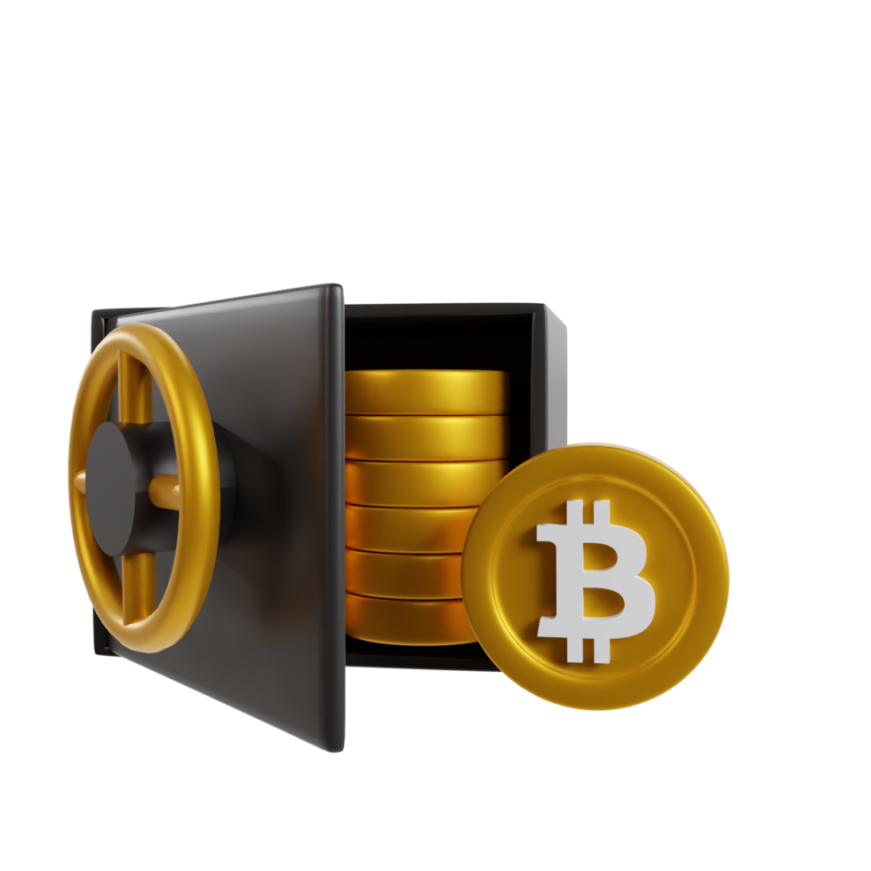 Bitcoin mining 3d render icon clipart png