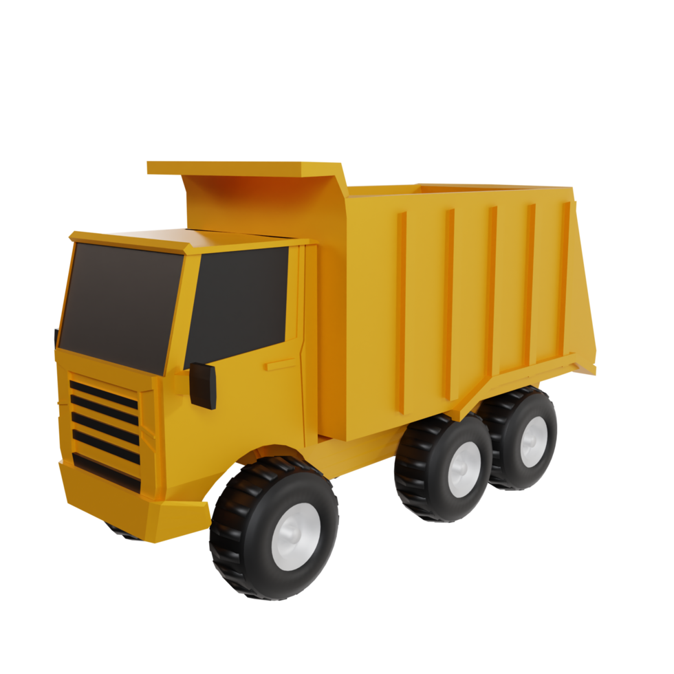 Construction vehicle 3d render clipart png