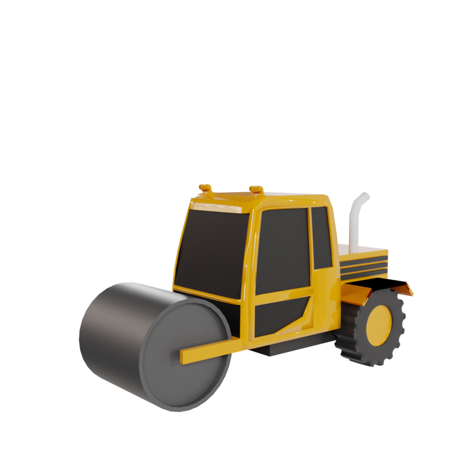 Construction vehicle 3d render clipart png