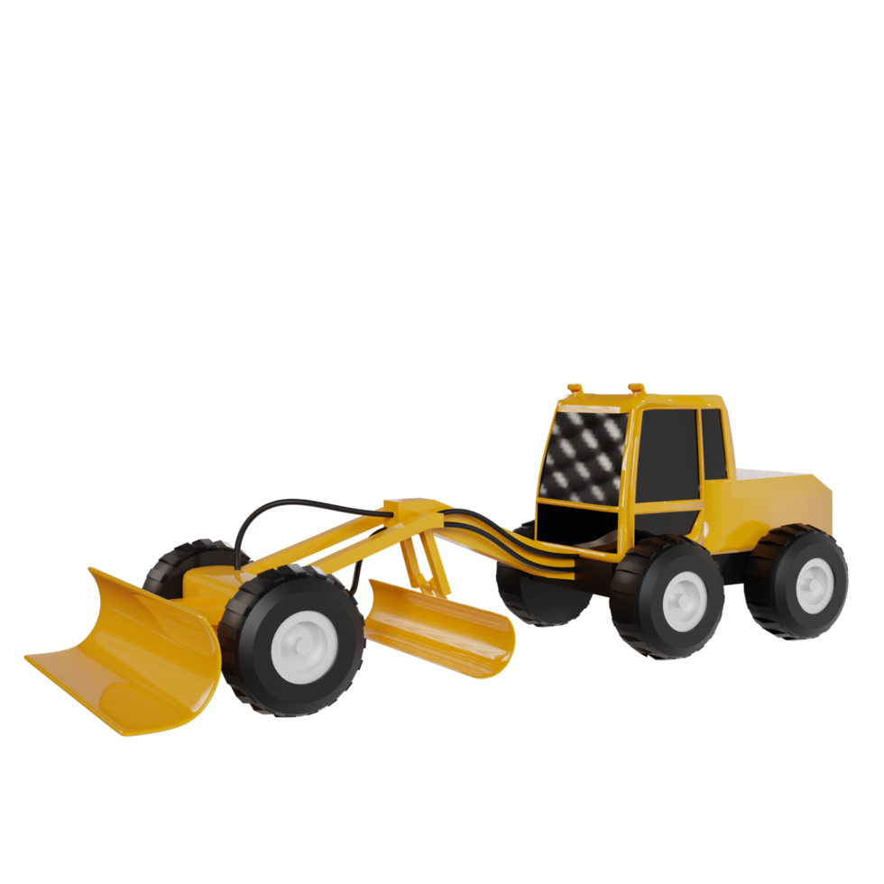 Construction vehicle 3d render clipart png