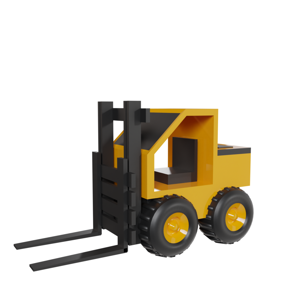 Construction vehicle 3d render clipart png