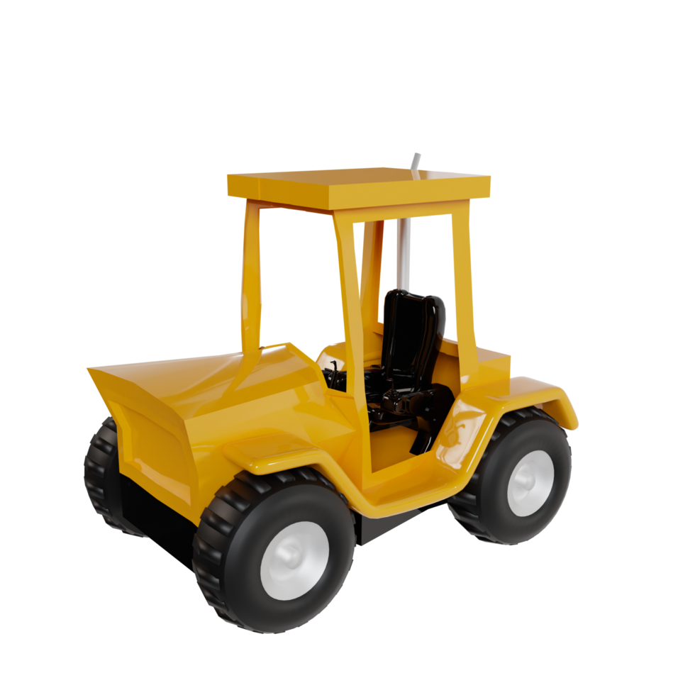 Construction vehicle 3d render clipart png