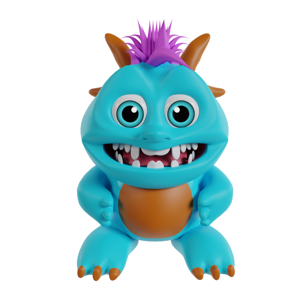 mignonne chibi monstre 3d rendre clipart png