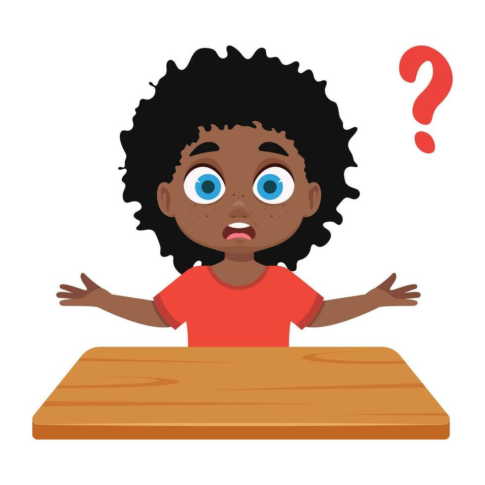 Illustration of a boy in confusion vector