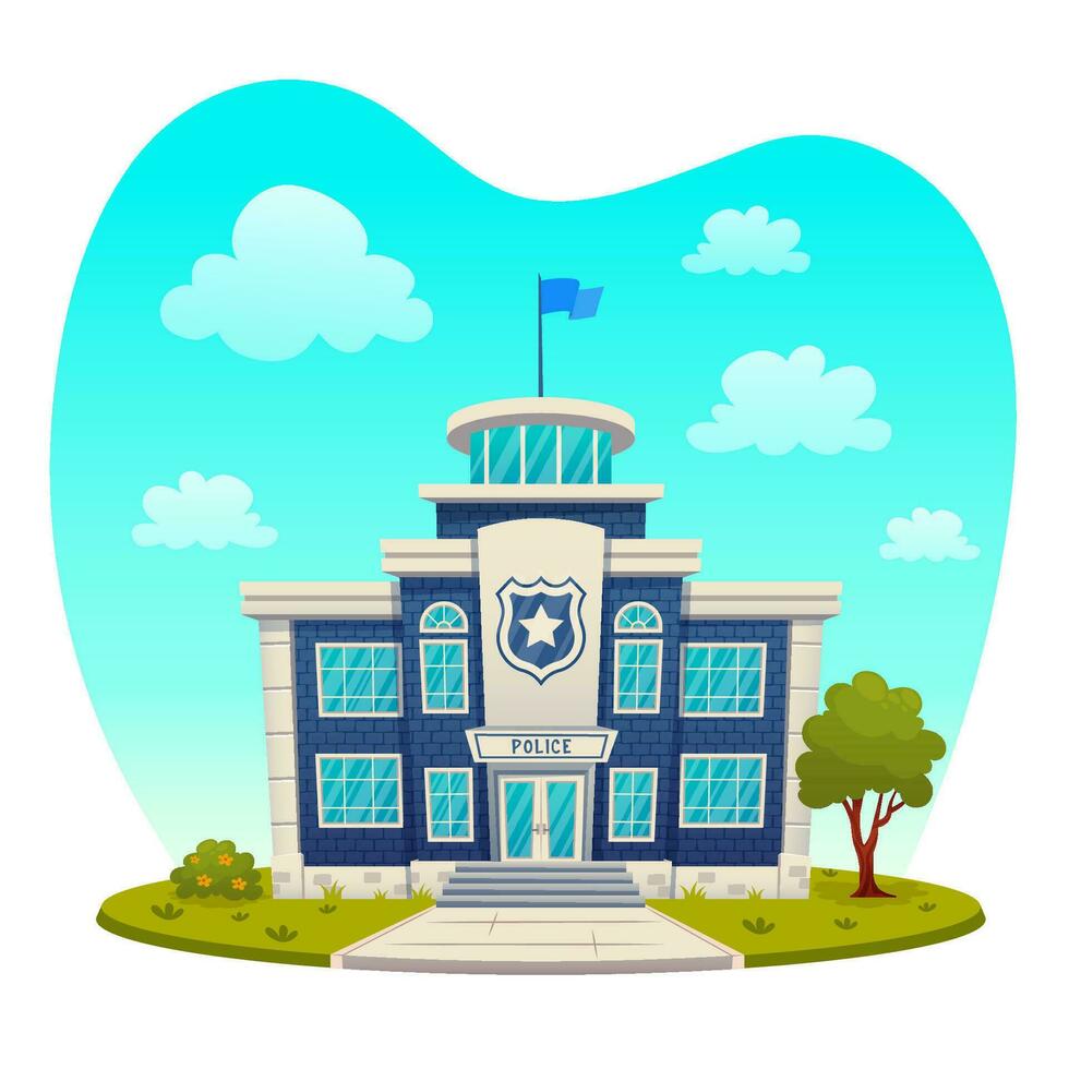 Police station building on a white background vector