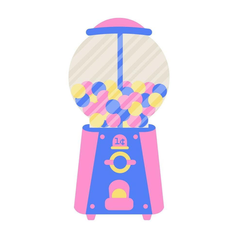 Vector illustration of a machine with chewing gum